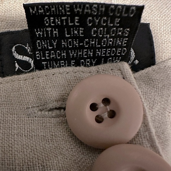 Style & Co Women Size 4 100% Linen Capri Cargo Pants Pockets Buttons Zipper Boho - Picture 8 of 11